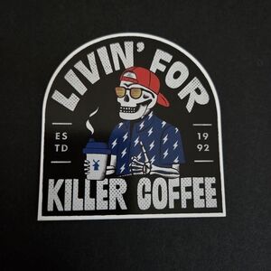 Dutch Bros Livin' For Killer Coffee Skull Sticker